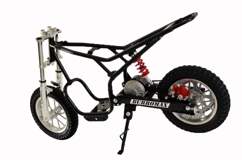 Mini bike store frame with suspension