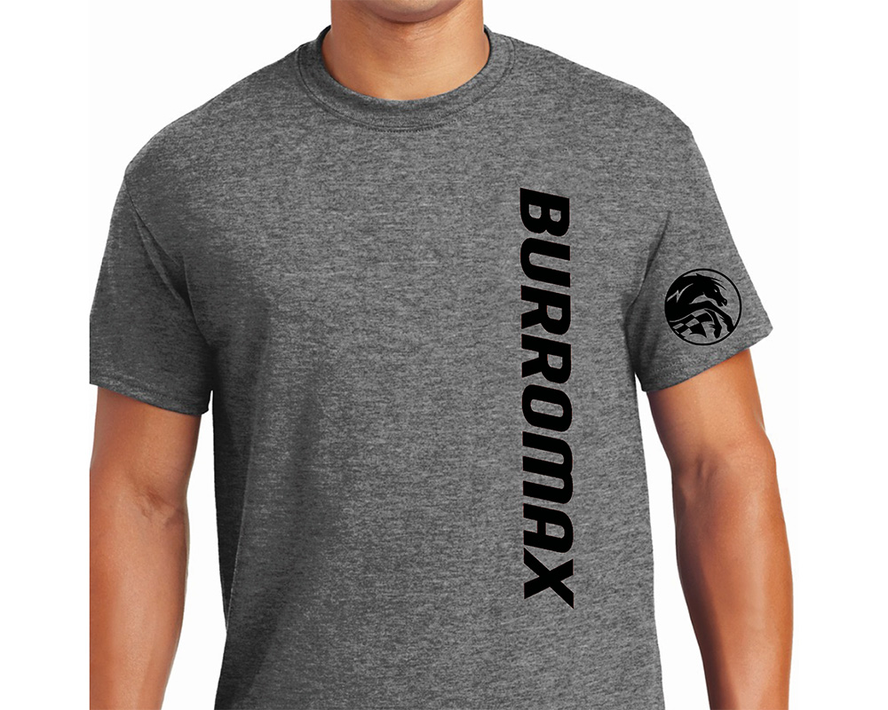 Mens Heathered Gray Vertical Logo Tee by Bella and Canvas, Size: SM (Part #99028-S)