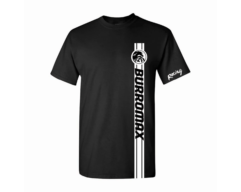 Mens Black Racing Tee White Stripe by Bella and Canvas, Size: SM (Part #99032-S)