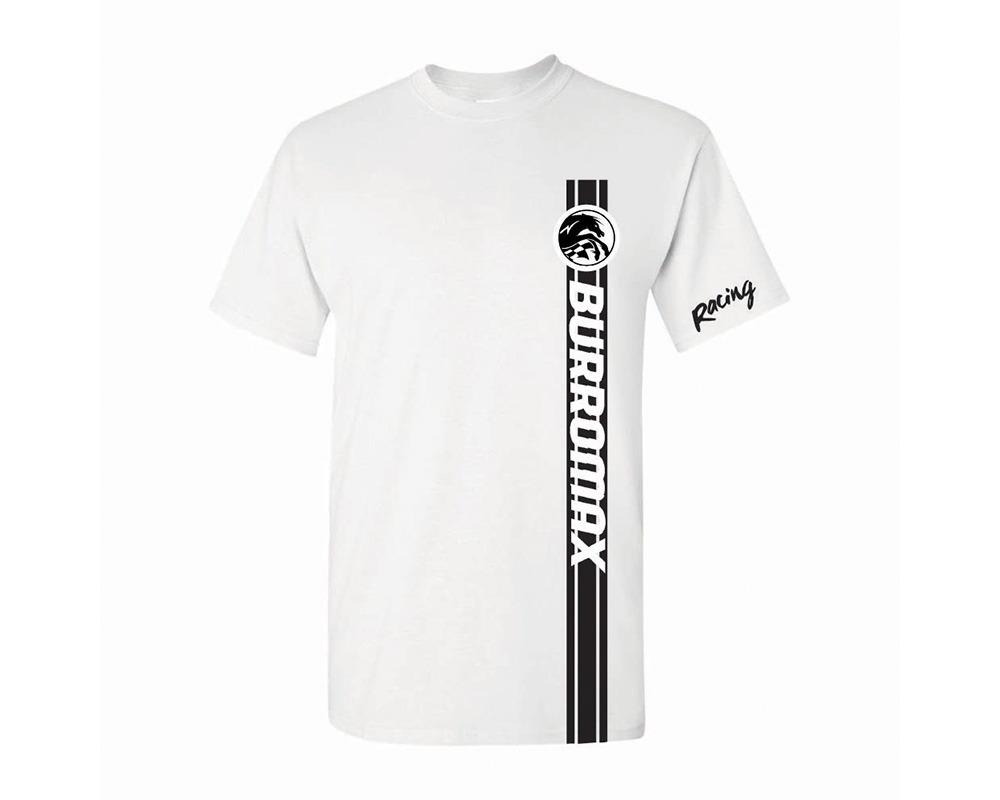 Mens White Racing Tee Black Stripe by Bella and Canvas, Size: SM (Part #99033-S)