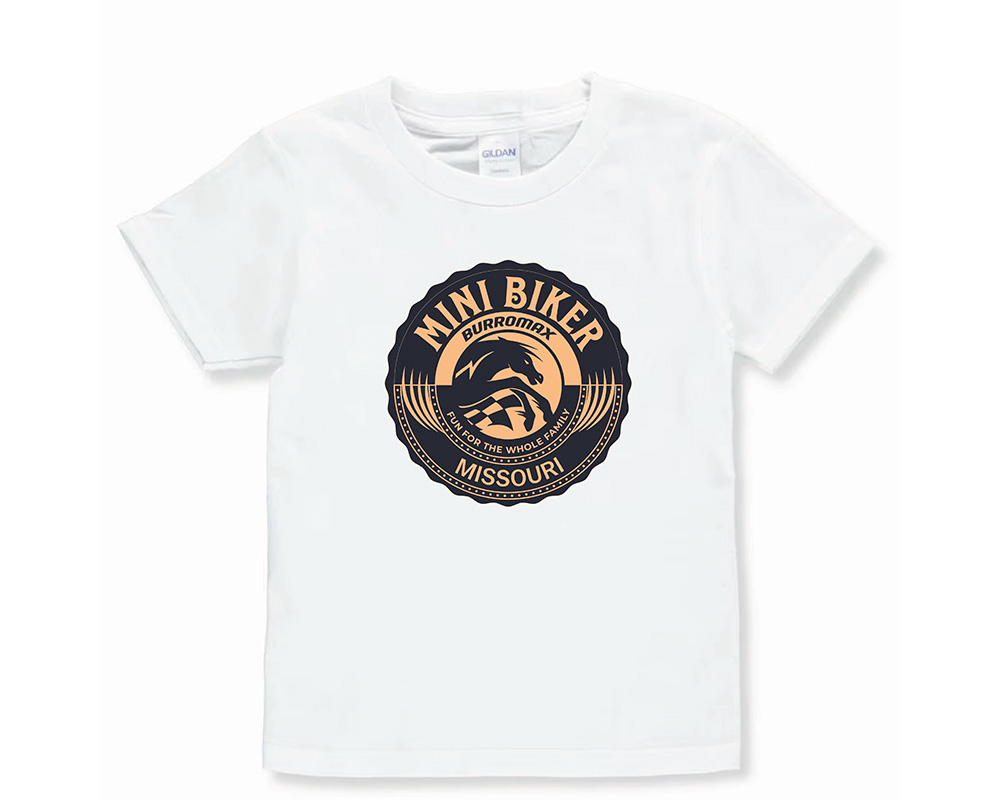 Kids White Mini Biker Tee by Port and Co, Customizable, Size: SM (Part #99045-S)