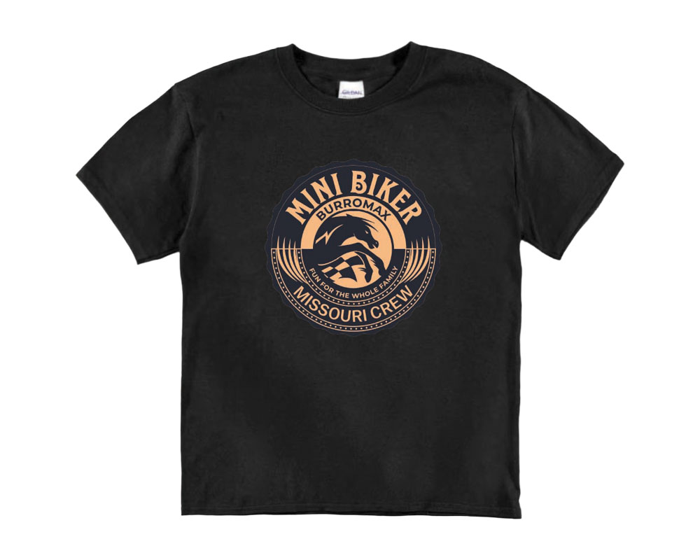 Kids Black Mini Biker Tee by Port and Co, Customizable, Size: SM (Part #99046-S)