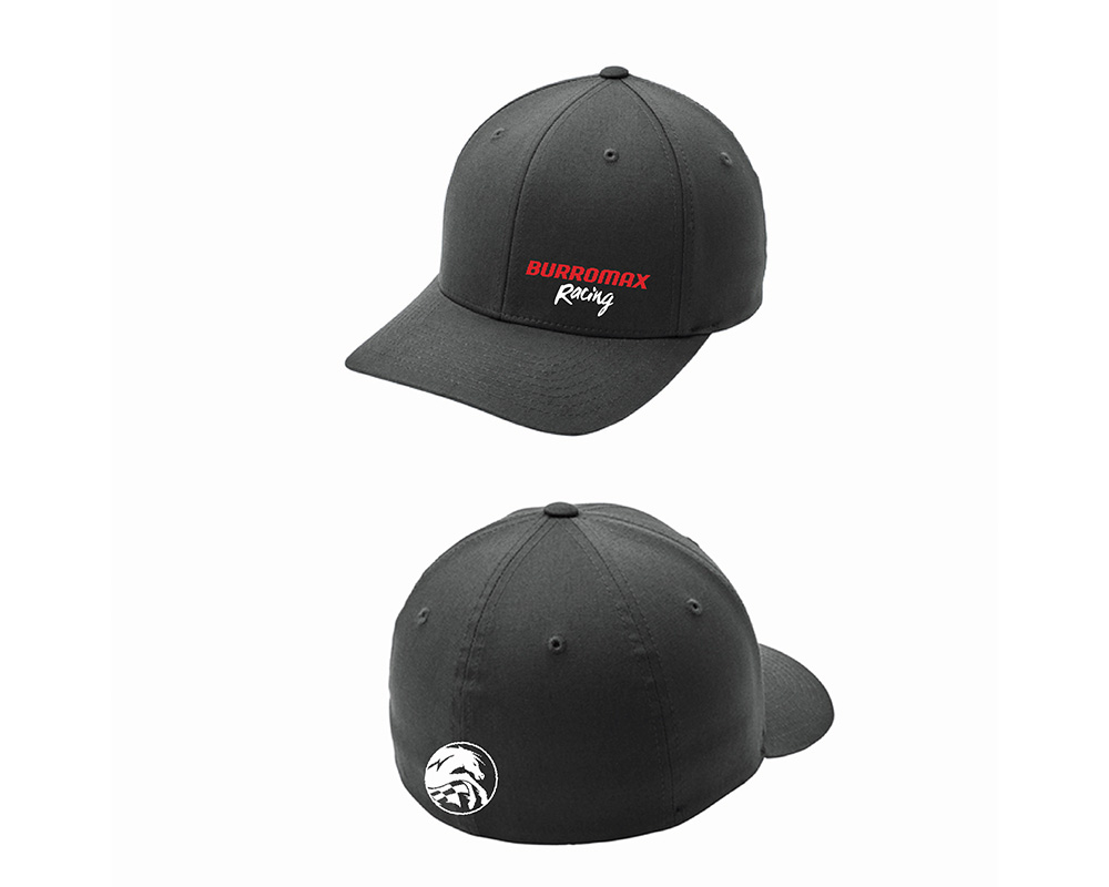 Burromax Black Fitted FlexFit Hat by Port Authority, Printed Logo, Size: L/XL (Part #99059-LGXL)