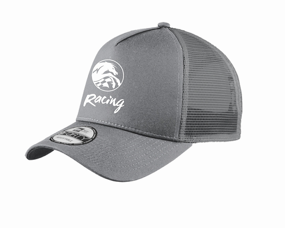 Burromax Gray Trucker Hat by New Era, Embroidered, One Size (Part #99064)