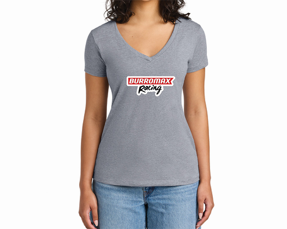 Womens Gray V-neck Tee by Next Level Apparel, Size: SM (Part #99066-S)