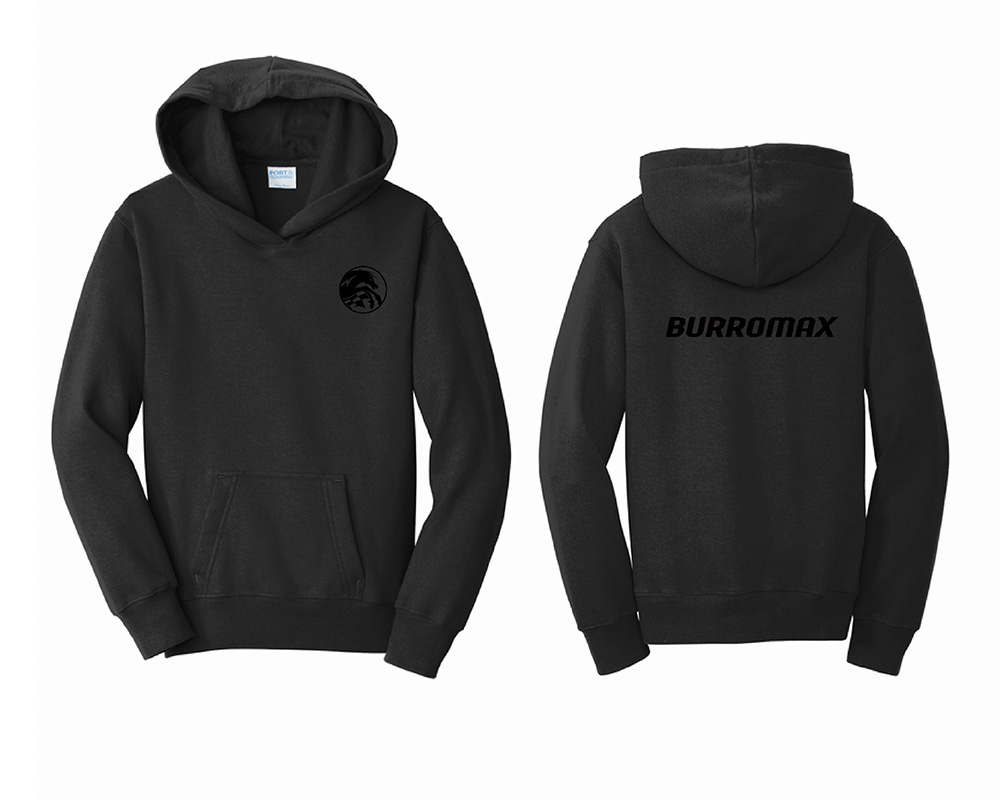 Kids Black Logo Hoodie by Port and Co, Size: SM (Part #99085-S)