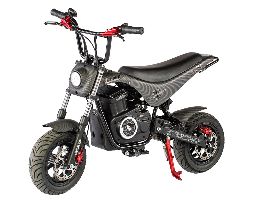 TT Max 1.5 Electric Super Moto Bike, 1.5kw 48v Lithium Ion Powered, (Color: TT Max Matte Carbon Fiber)