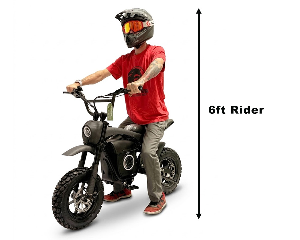Electric Sportsman Bike, HRH Model, 3.5kw Rated, 6kw Peak, 60V Lithium Ion Powered (Color: Matte Carbon Fiber) - 3
