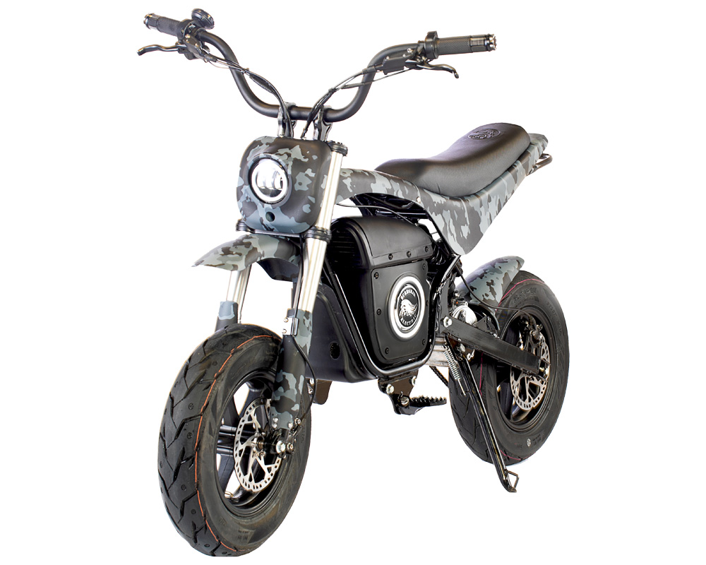 HRS 2.5Kw Electric Supermoto Bike, 2.5kw 52v Lithium Ion Powered, (Color: HRS Matte Carbon Fiber) - 2