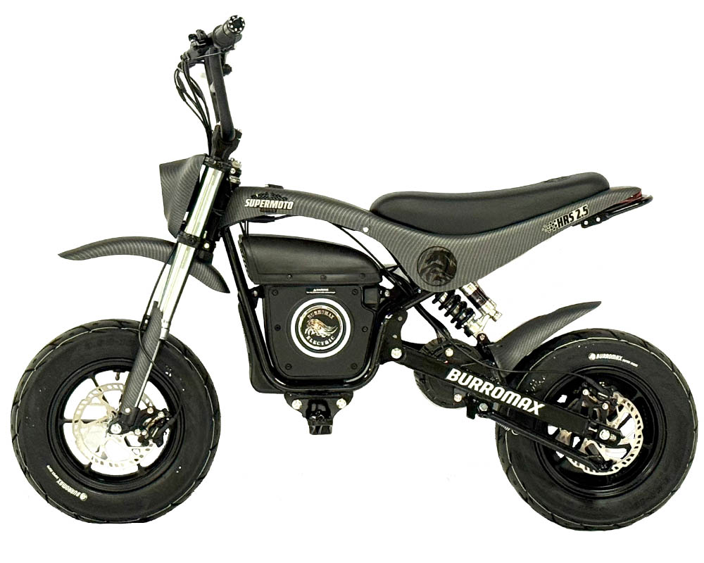 HRS 2.5 Electric Supermoto Bike, 2.5kw 52v Lithium Ion Powered, (Color: HRS Matte Black Carbon Fiber) - 4