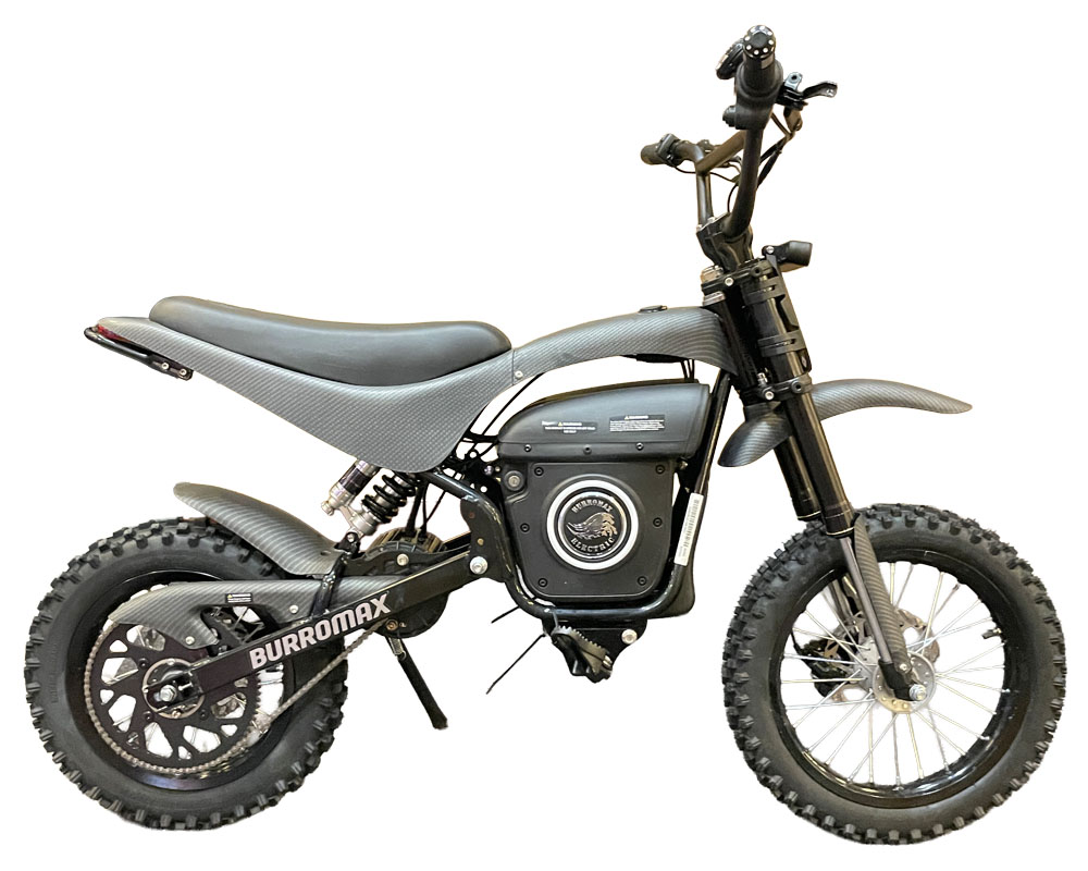 Electric Motocross eMoto Dirt Bike, HRX Model, 3.5kw Rated, 6kw Peak, 60V Lithium Ion Powered (Color: Matte Carbon Fiber) - 2