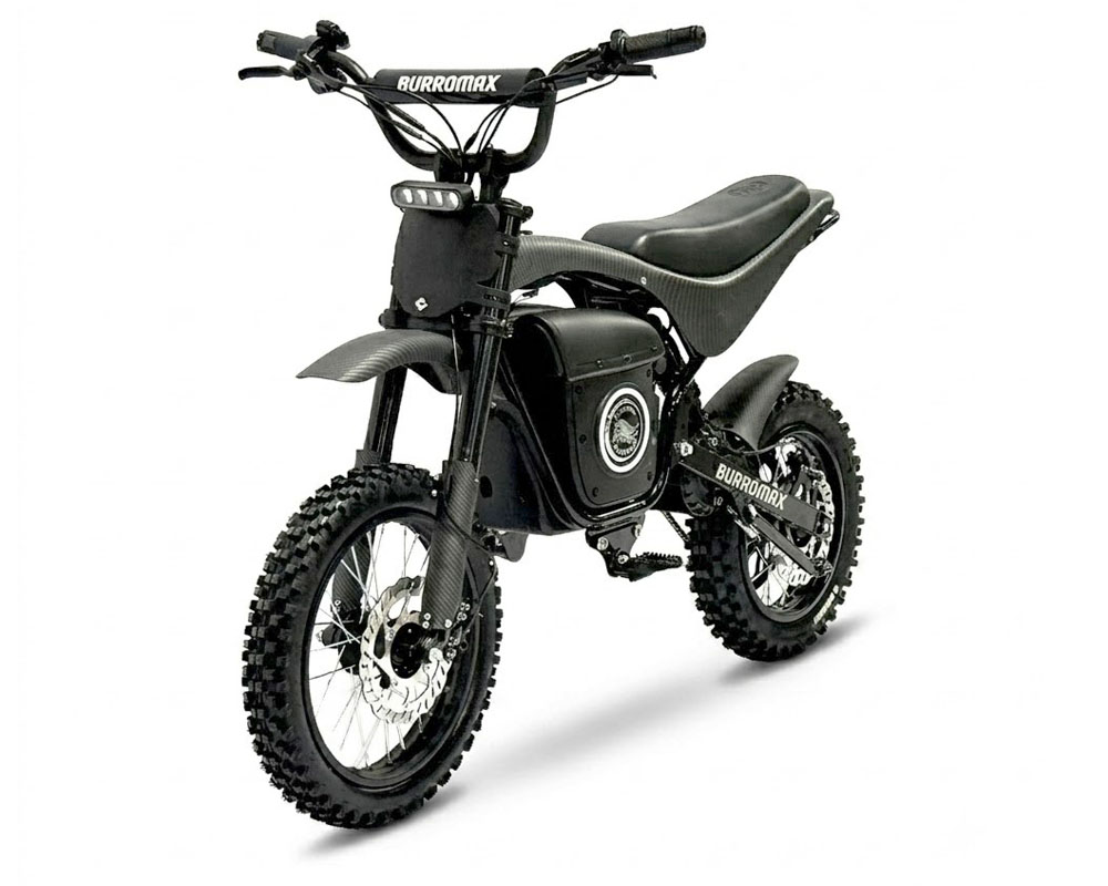 Electric eMoto Dirt Bike, HRX Model, 3.5kw Rated, 6kw Peak, 60V Lithium Ion Powered (Color: Matte Carbon Fiber) - 4