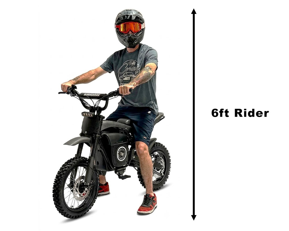 Electric eMoto Dirt Bike, HRX Model, 3.5kw Rated, 6kw Peak, 60V Lithium Ion Powered (Color: Matte Carbon Fiber) - 5