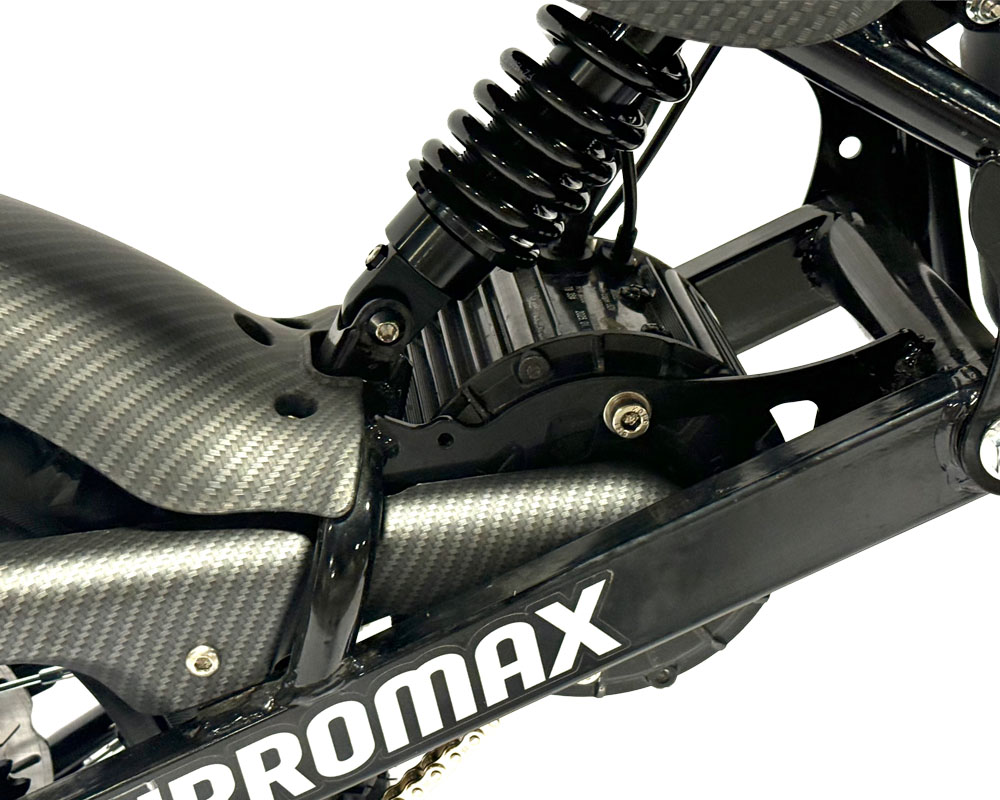 Electric eMoto Dirt Bike, HRX Model, 3.5kw Rated, 6kw Peak, 60V Lithium Ion Powered (Color: Matte Carbon Fiber) - 7