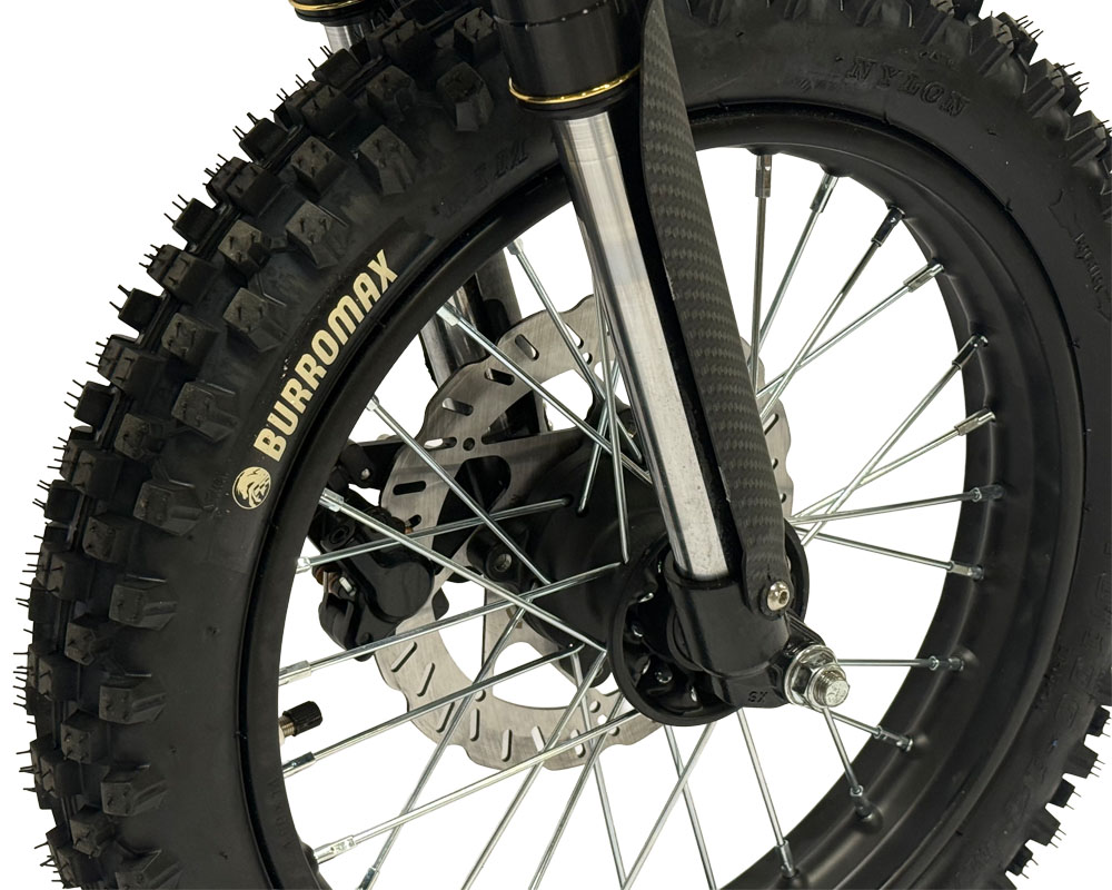 Electric eMoto Dirt Bike, HRX Model, 3.5kw Rated, 6kw Peak, 60V Lithium Ion Powered (Color: Matte Carbon Fiber) - 8
