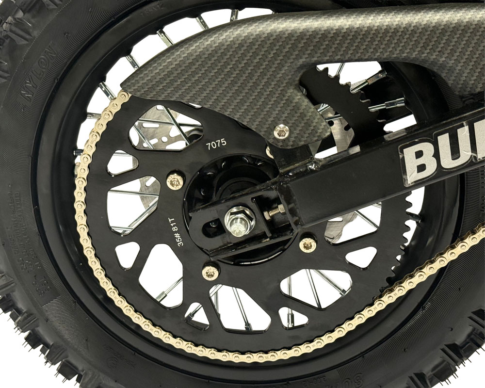 Electric eMoto Dirt Bike, HRX Model, 3.5kw Rated, 6kw Peak, 60V Lithium Ion Powered (Color: Matte Carbon Fiber) - 10