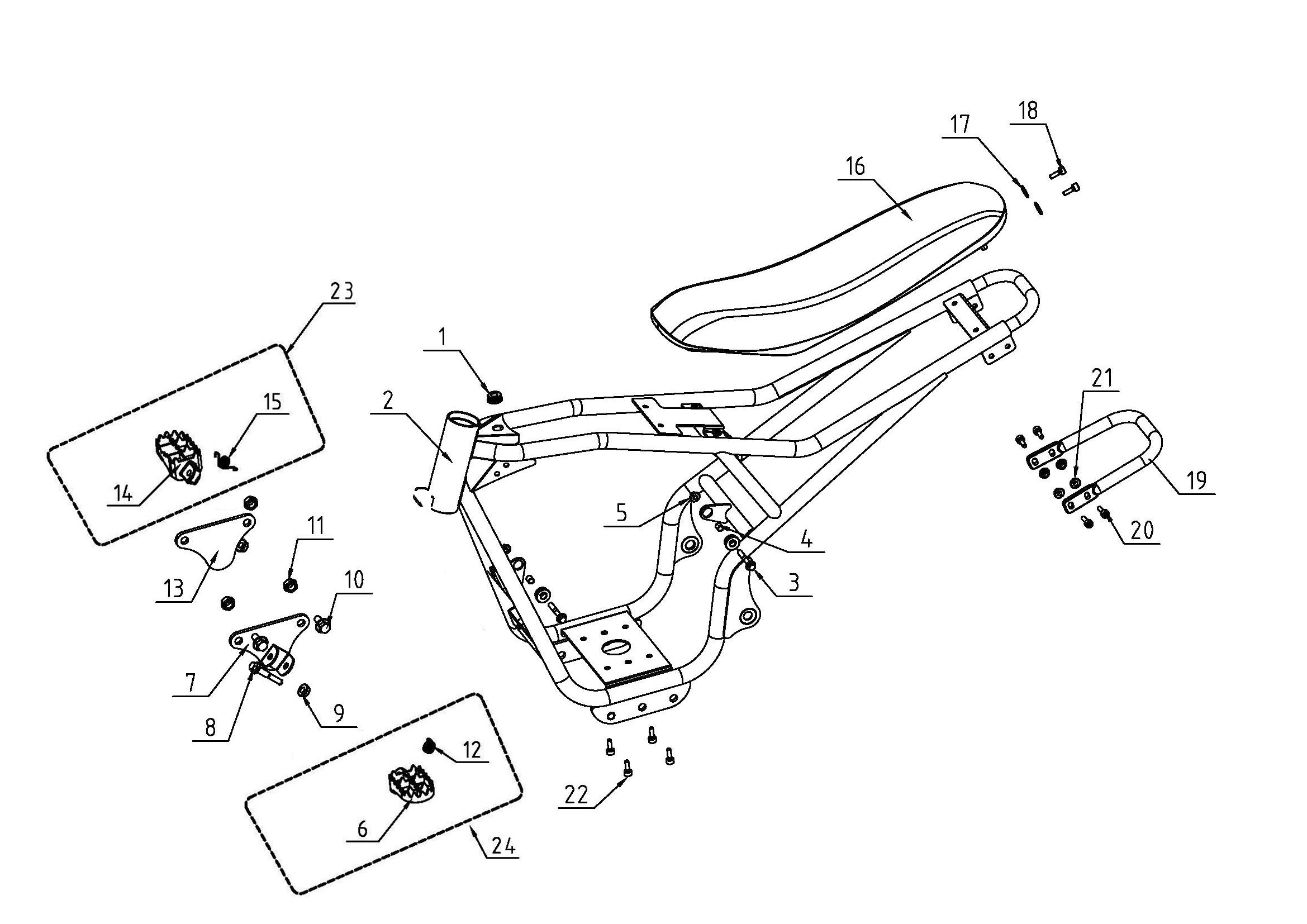 hrh-hrsFrame Parts, Seat, Foot Pegs