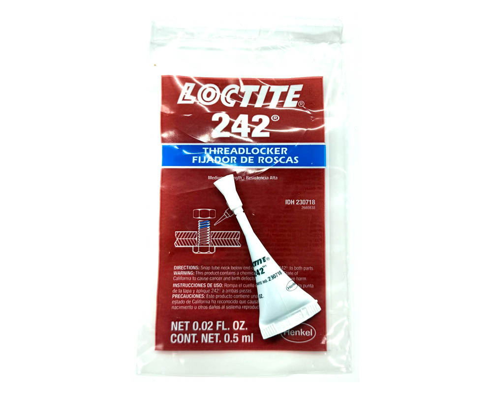 Loctite, 242 Blue Threadlocker, .5 ml .02 fl oz (Part #00105)