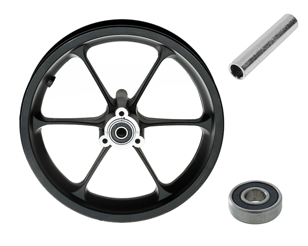 Burromax Wheel Assembly Front Only 12.5x2.75 Black 6 Spoke (