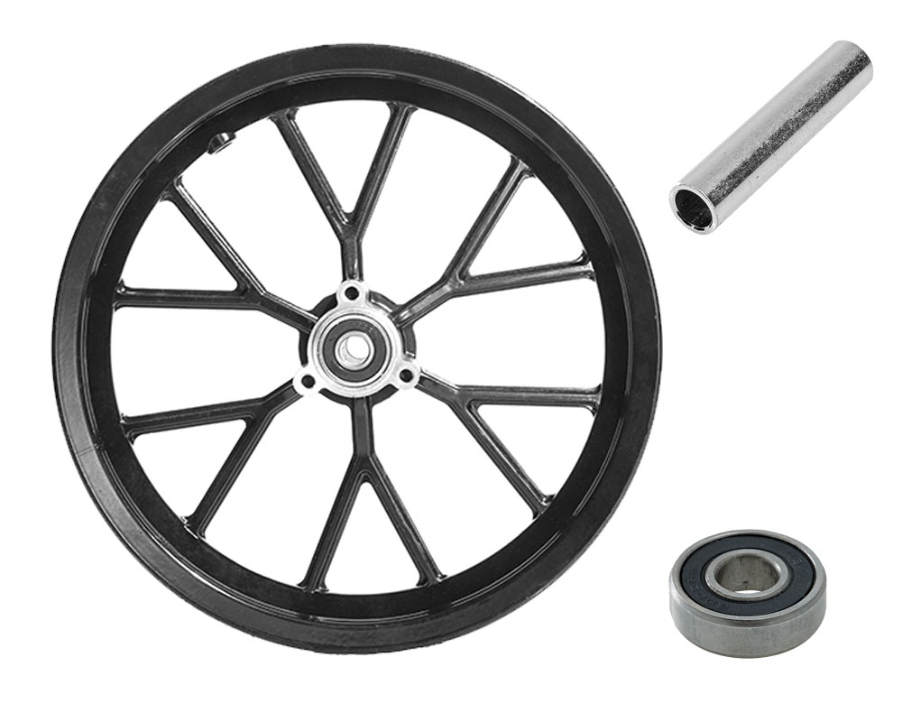 Wheel Assembly, Front or Rear, 12.5x2.75, Black 12 Spoke (#3, #4, #5) (Part #10066) Fits TT350 All Yrs TT750 2019-2020