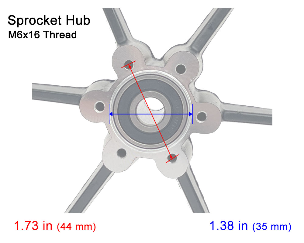 Wheel Assembly, Rear, 2.5x8, 6 Spoke (#14, #13, #12) (Part #10072) Fits TT1000R, TTMAX - 2