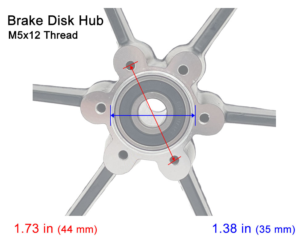 Wheel Assembly, Rear, 2.5x8, 6 Spoke (#14, #13, #12) (Part #10072) Fits TT1000R, TTMAX - 4