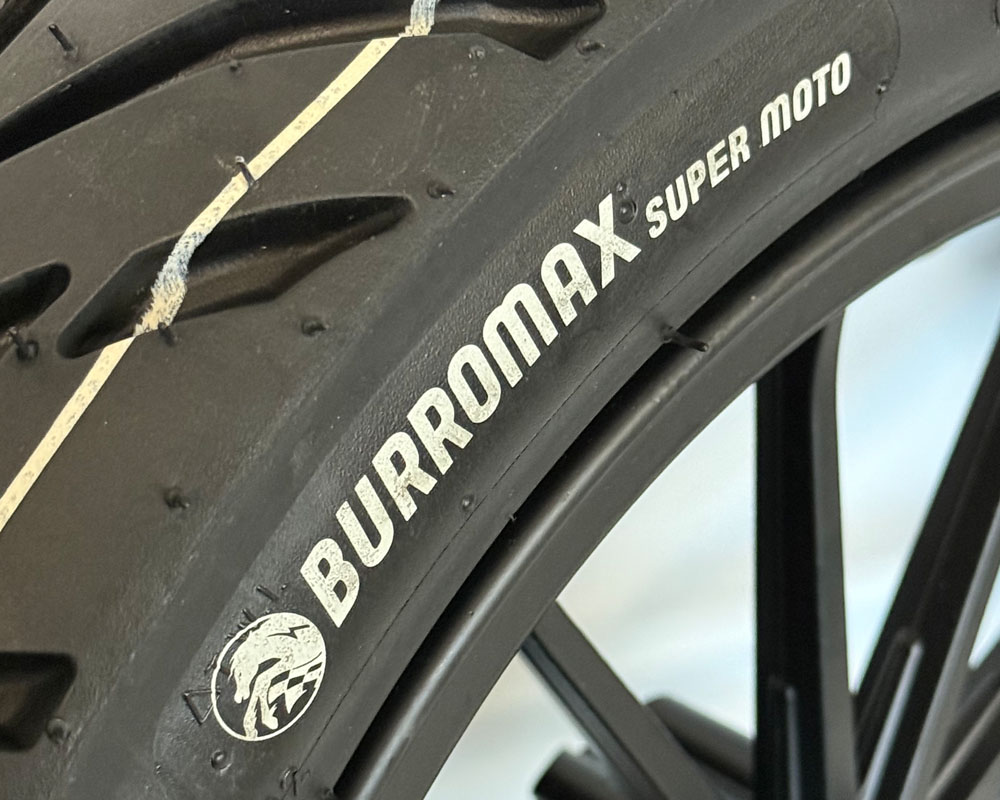 Wheel Assembly, 12" Rear with Supermoto 100/90-12 Tire, 12x2.5 Radial 12 Spoke Wheel, Black (Part #10081) Fits XRA, XRB, HRH, HRS with Extended Swing Arms - 2