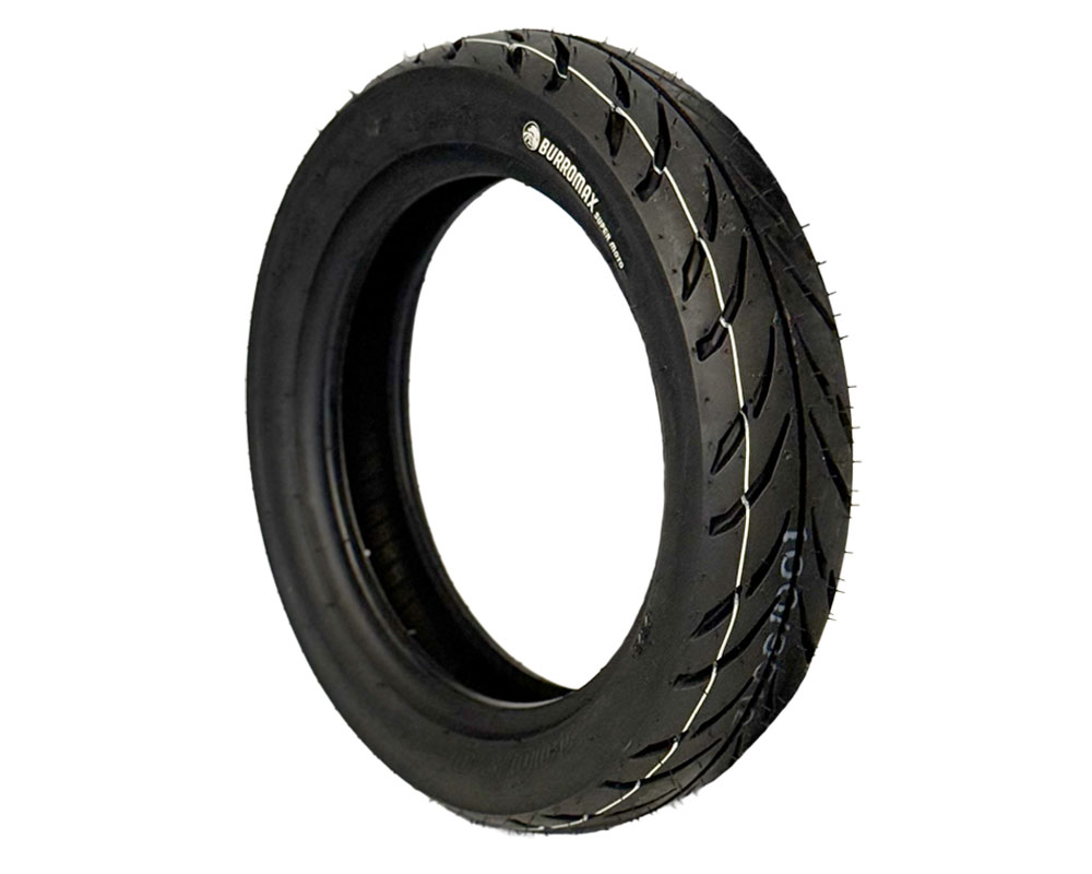 Tire with Inner Tube, 100/90-12 Burromax Supermoto Tire (Part #10084) Fits 12.25" Wheels