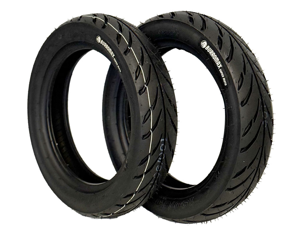 Wheel Assembly, 12" Front And Rear, Supermoto 100/90-12 Tire, 12x2.5 Radial 12 Spoke Wheel, Black, Set of 2 (Part #10089) Fits XRA, XRB, HRH, HRS with Extended Swing Arms - 4
