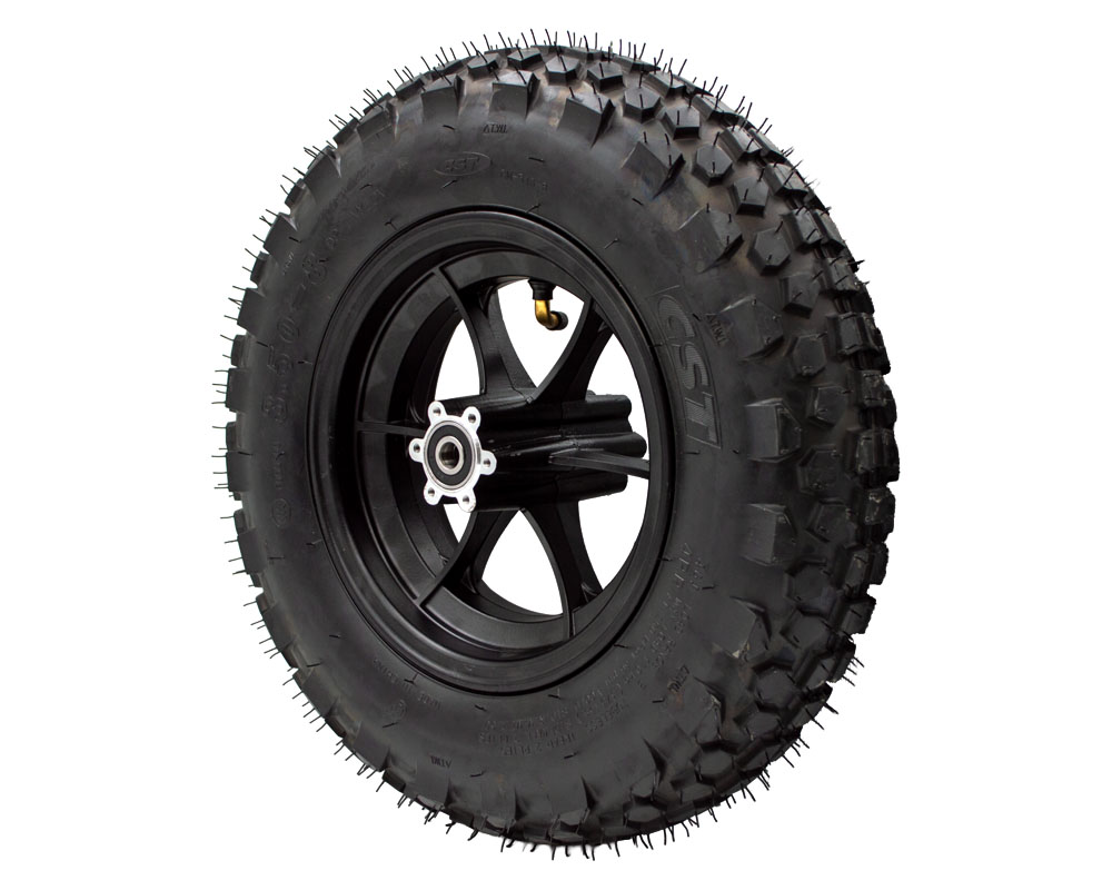 Tire and Wheel Assembly, Rear, 3.5x8 Knobby Tubeless Tire (Part #10132) Fits TTMax