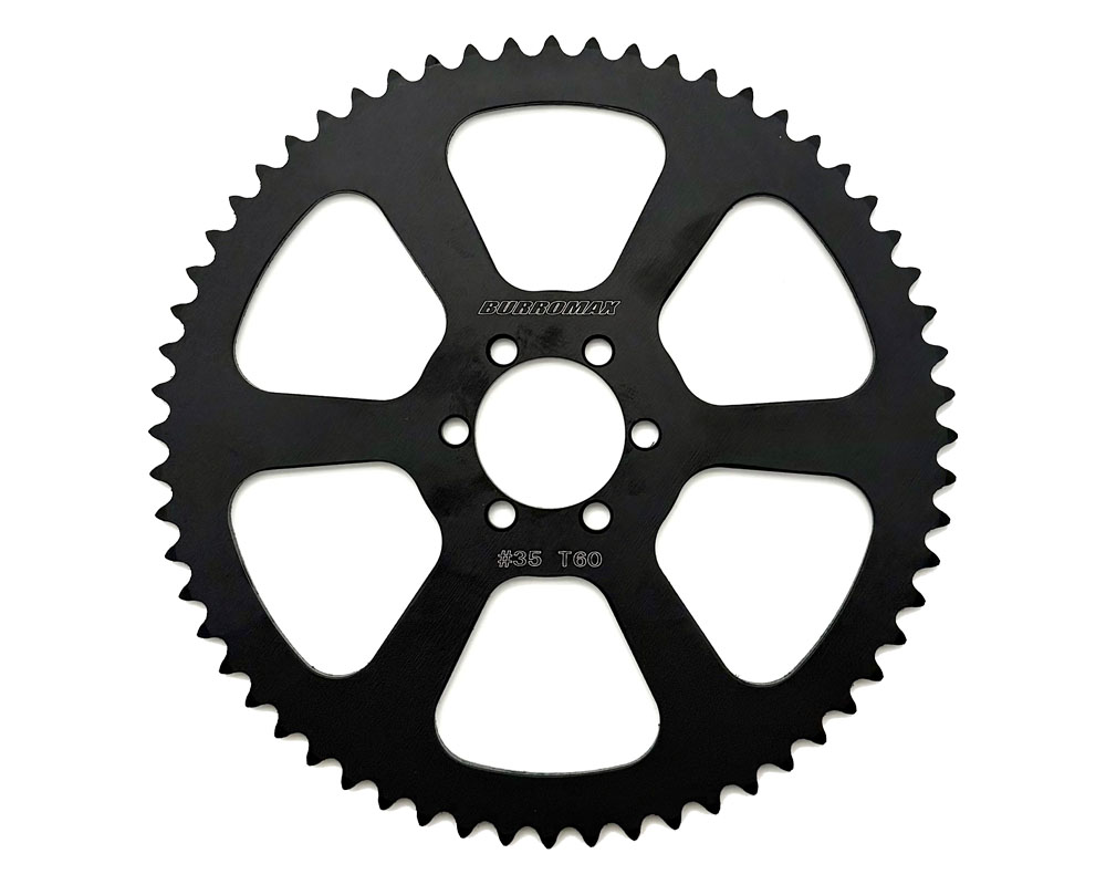 Sprocket, 60 Tooth Performance Steel #35 Chain, 44mm BC- 35.1 mm ID, Black (Part #10274) Fits TT1000, TTMax
