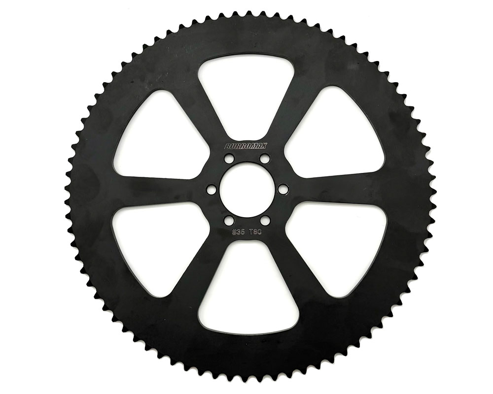 Sprocket, 80 Tooth Performance Steel #35 Chain, 48mm BC- 37.1mm ID, Black (Part #10261) Fits TT1600, HRH, HRS, XRA, XRB