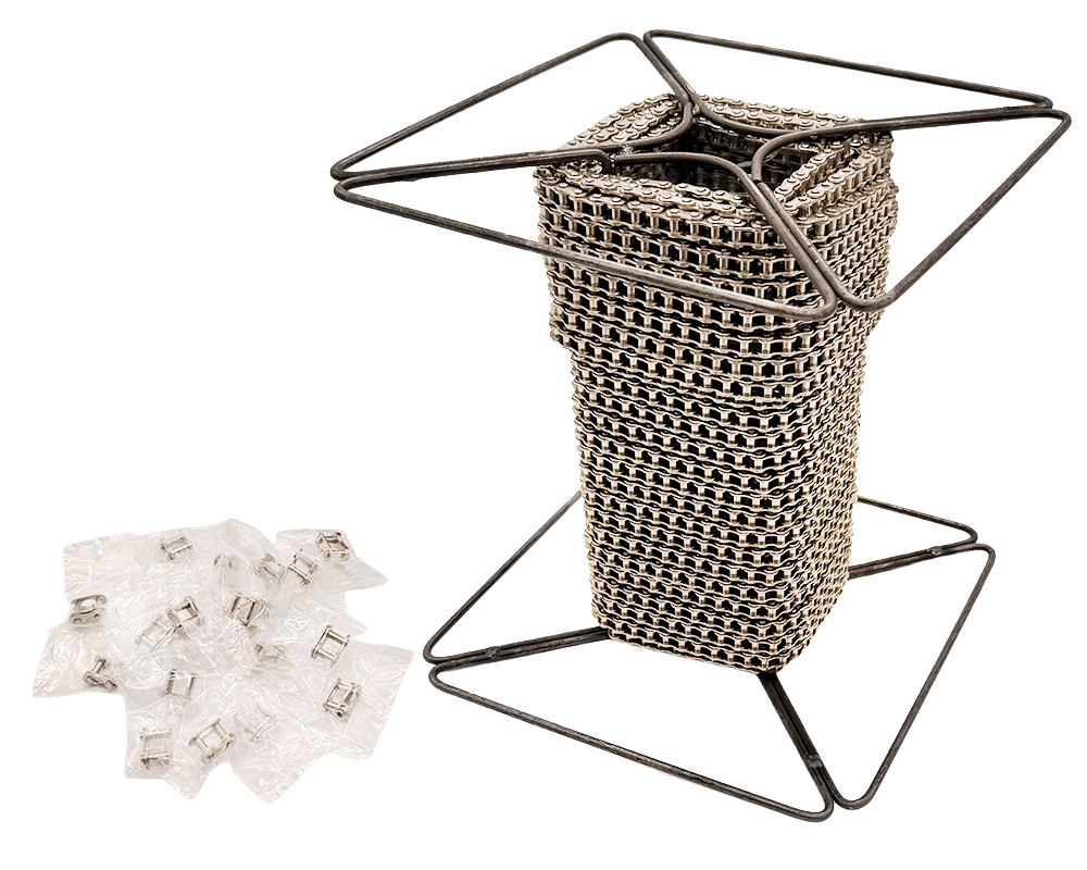 Chain, #35, Bulk 100Ft, Nickel Plated Solid Roller High Speed MBAX SBR, Includes 20 Master Links (Part #10292)