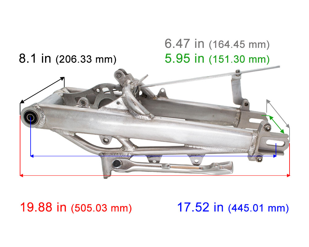 Swing Arm Kit, Performance 6kW Peak Upgrade for TT1600R, Includes 3.5Kw Motor, 50mm Over Stock Extended Aluminum Swing Arm, 230mm Shock and 100A Controller (Part #16056) Fits TT1600R - 4