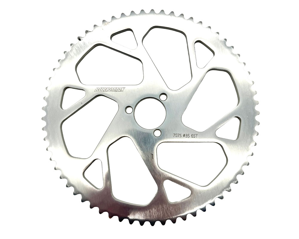 Sprocket, 65T 7075 Aluminium #35 Chain, 39.5mm BC- 3 Bolt, Clear Anodized (Part #10316) Fits TT750R Model Year 2026 and Later
