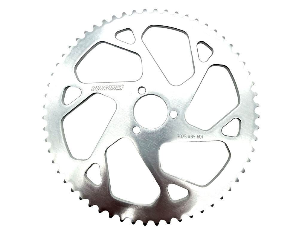 Sprocket, 60T 7075 Aluminium #35 Chain, 39.5mm BC- 3 Bolt, Clear Anodized (Part #10319) Fits TT750R Model Year 2026 and Later