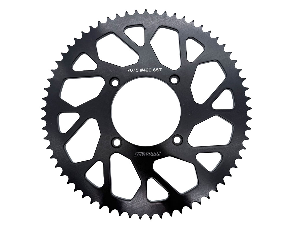 Sprocket, 65T 7075 Aluminum #420 Chain, 110mm BC- 90mm ID,  Anodized (Part #10322) Fits MX1, HRX