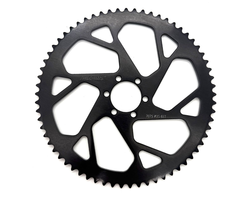 Sprocket, 65T 7075 Aluminum #35 Chain, 44mm BC- 35.1mm ID,  Anodized (Part #10324) Fits TTMAX