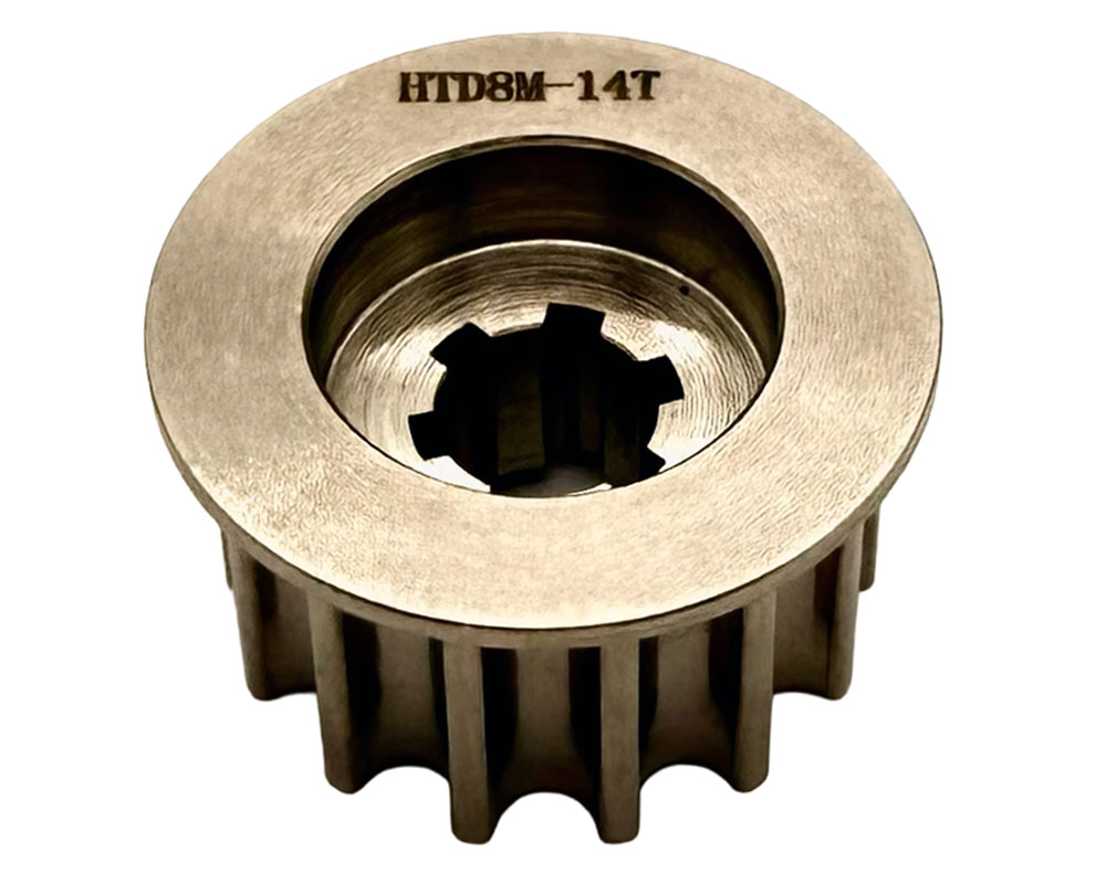 Pulley, Front, 14T 8MM Belt, 14mm x 6 Splined Motor Shaft, Nickle Plated (Part #10361) Fits HR, XR Models
