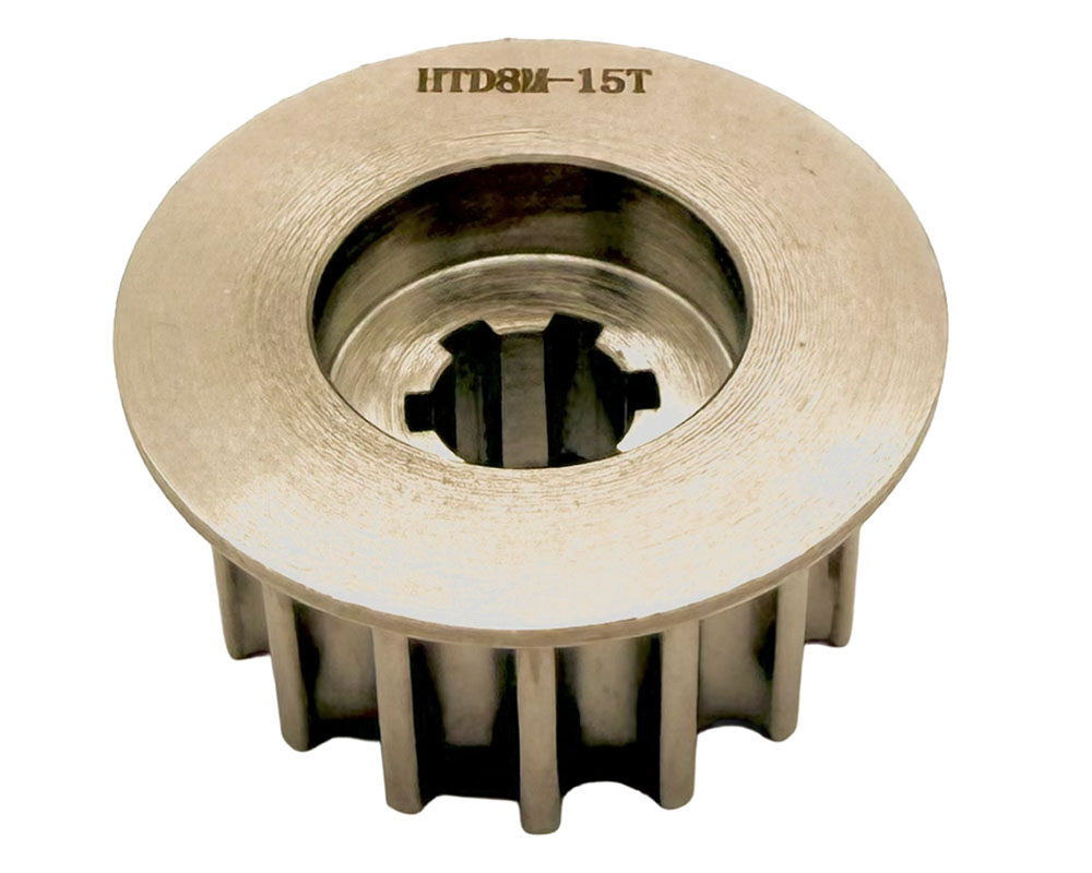 Pulley, Front, 15T 8MM Belt, 14mm x 6 Splined Motor Shaft, Nickle Plated (Part #10362) Fits HR, XR Models