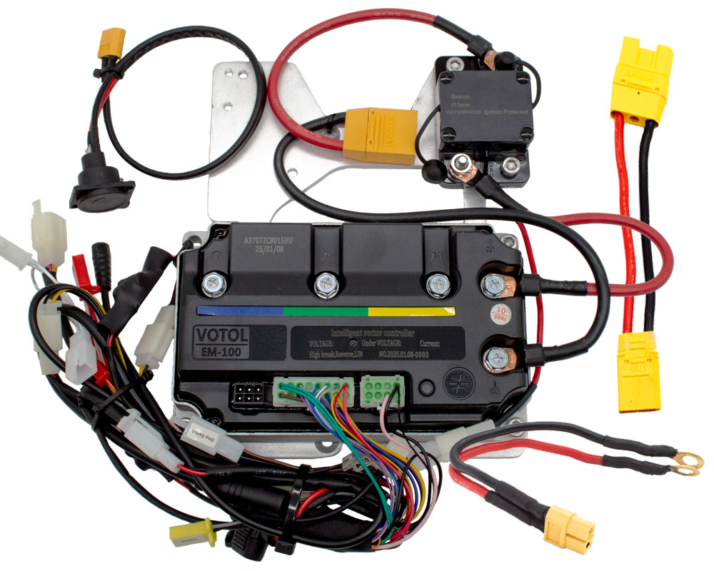 Controller and Mount Kit, 52V 80A GT Controller, 50A Auto Reset Fuse, Battery and Charger Wires and Main Wire Harness (Part #16061) Fits TT1600 Conversion Kits