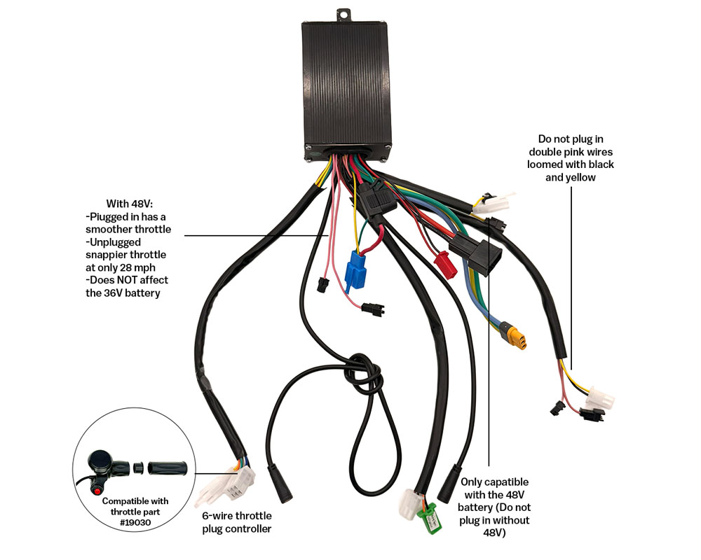 Performance Upgrade Kit, 750W Rated 2kW Peak Brushless Motor, 45A Controller, Rear Shock, Direct Fit (Part #16063) Fits TT750R Model Years 2019 to 2025 - 2