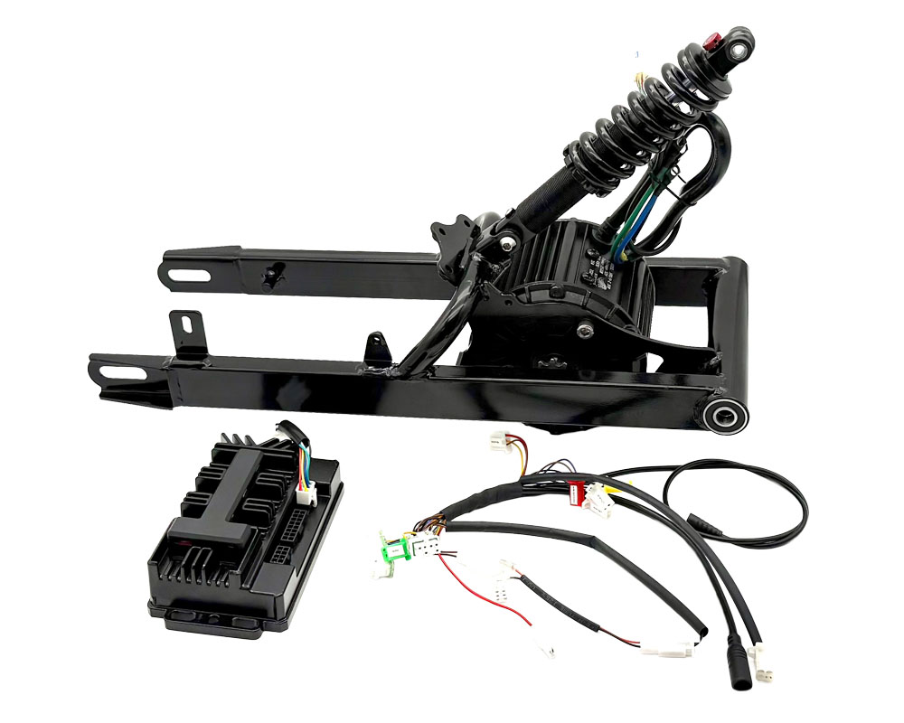 Swing Arm Kit, Performance 6Kw Peak Upgrade for TT1600R, Black, Includes 3.5 Kw Motor, 80mm Extended Steel Swing Arm, 230mm Shock and 60A BM Controller, Black (Part #16065) Fits TT1600R