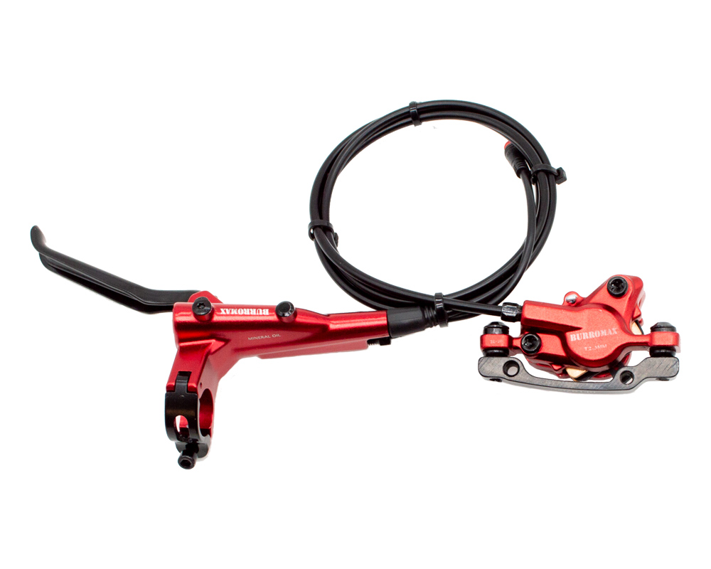 Performance Brake Assembly, Front, 940mm Line, Hydraulic Dual Piston, Red Anodized (Part #16076) Fits TT1600R, HRH, HRS