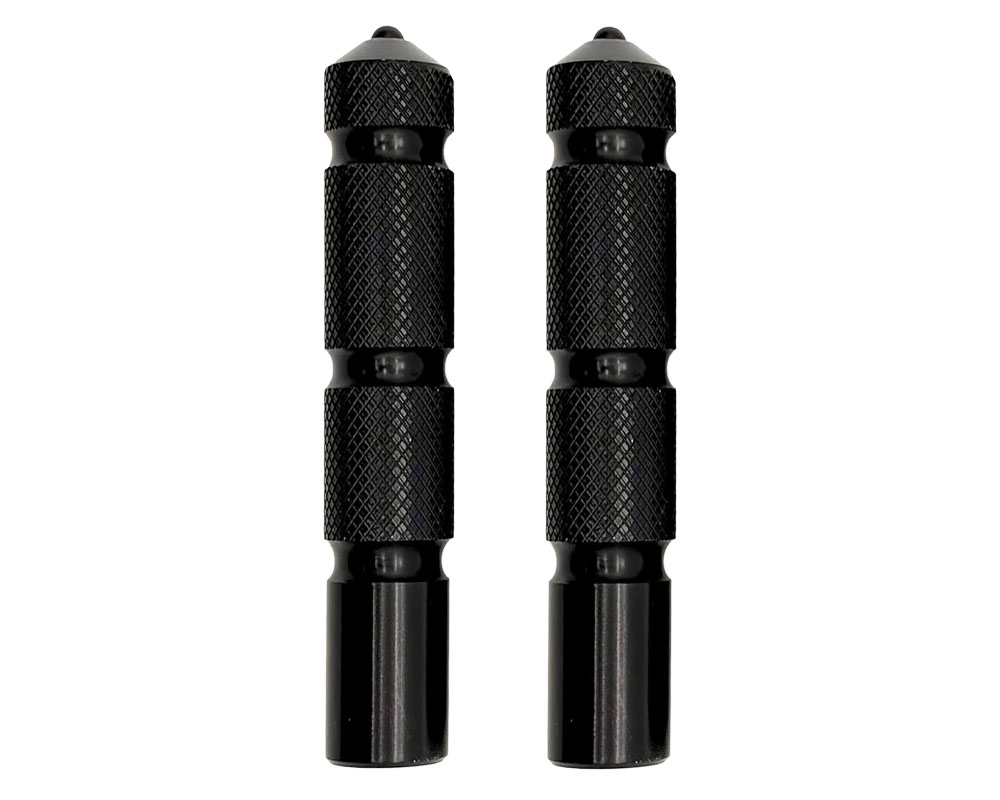 Foot Peg Set, Round Aluminum, Non Folding, Black Anodized (Part #16114) Fits Various Models