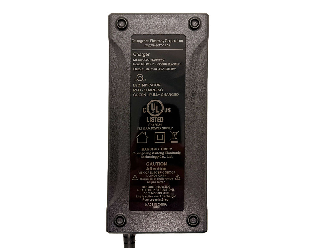 Battery Charger, 58.8V 4 Amp Lithium Ion (Part #19059) Fits TT1600R - 4