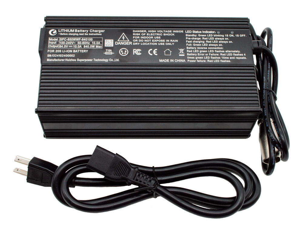 Battery Charger, 84V 10 Amp, 110v Lithium Ion CE (Part #19107) Fits XRA, XRB - 2