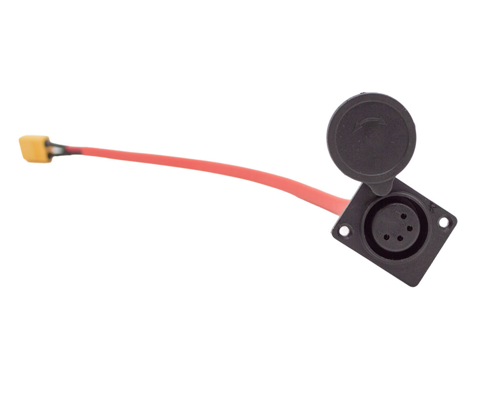 Charger Port with Wire, Red Sheath, 4-Pin 67.2V with XT60 Plug (Part #19135) Fits HRH, HRS, HRX