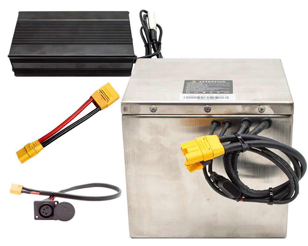 Battery, 72v 20ah (84V) 100A BMS, Lithium Ion, Includes Power Adapter, Charging Port and 10A Fast Charger (Part #19908-K) Fits HRH, HRS