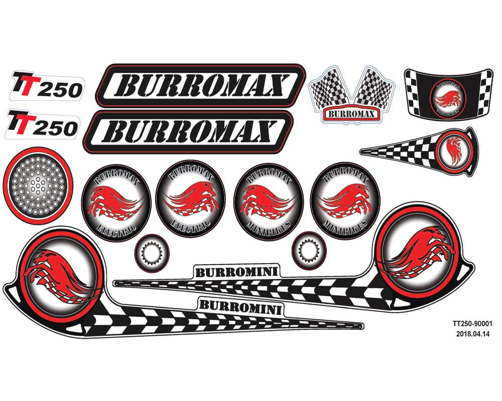 Graphics, Customer Applied Graphics TT250, Red (Part #90001) Fits TT250